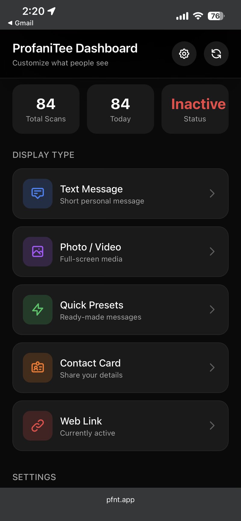 Profanitee App Interface