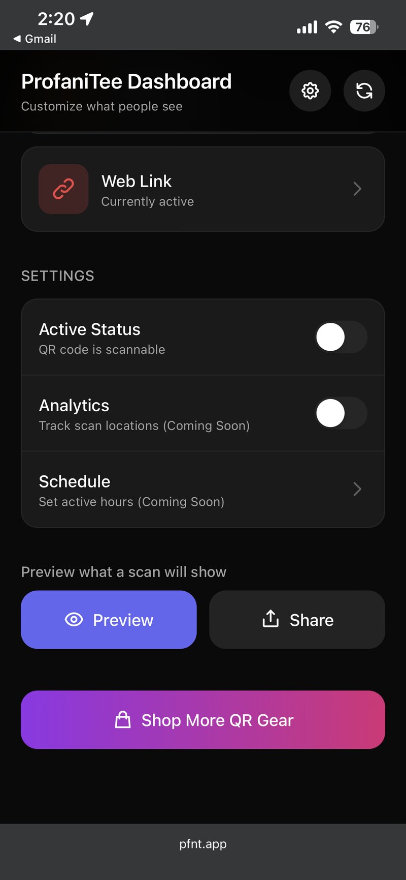 Profanitee Content Options